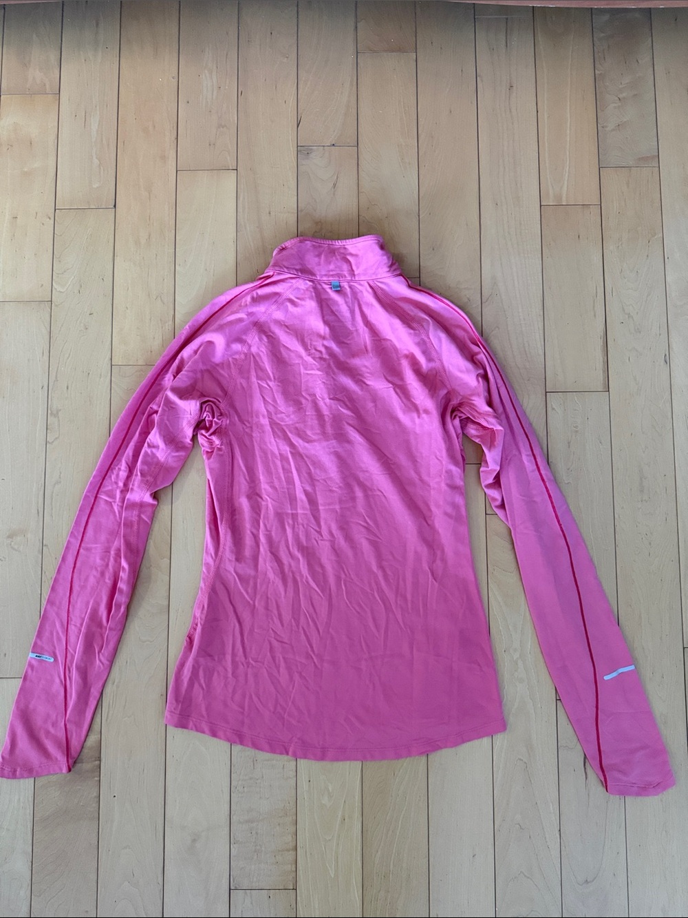 Nike Women's Pink/Salmon Quarter-Zip Long Sleeve Top - Picture 4 of 4